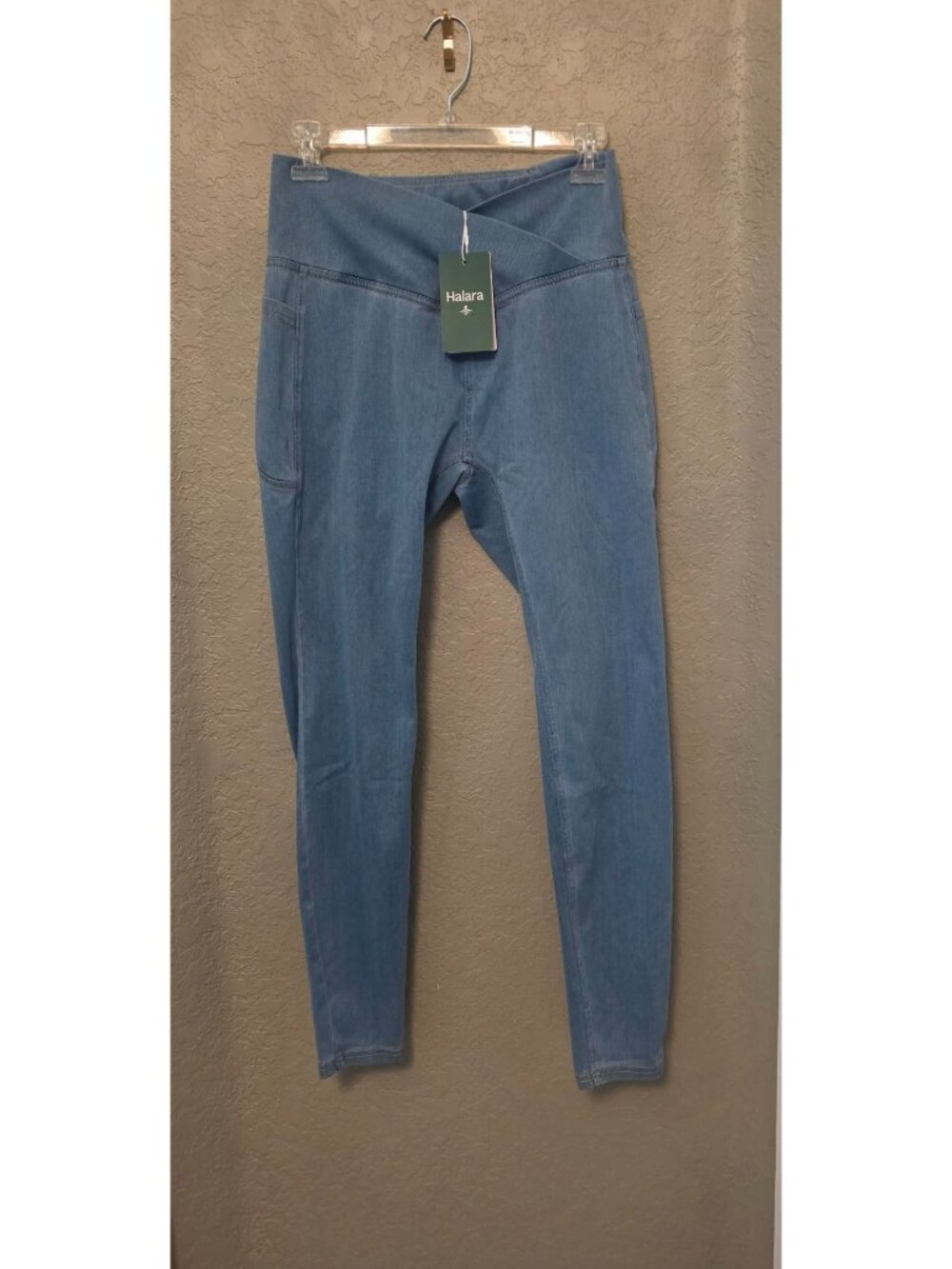Halara Flex Ultra Sculpt Crossover Waist Pull On Jeggings Skinny Jeans L NEW